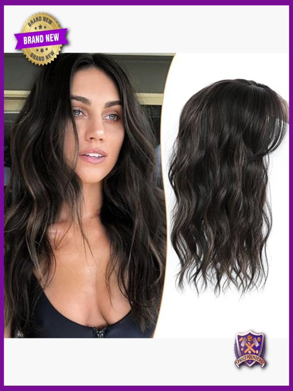 Silk Hair Topper 16" with Bangs for Thinning Hair, Lightweight & Natural